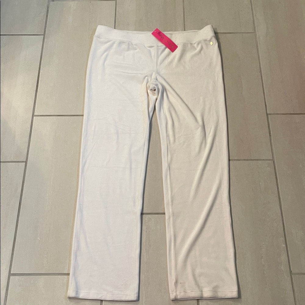 Lilly Pulitzer Dorsey Velour Pant Coconut